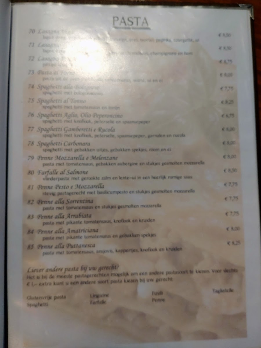 Menu - La Piazza - Italiaanse Trattoria photo 1